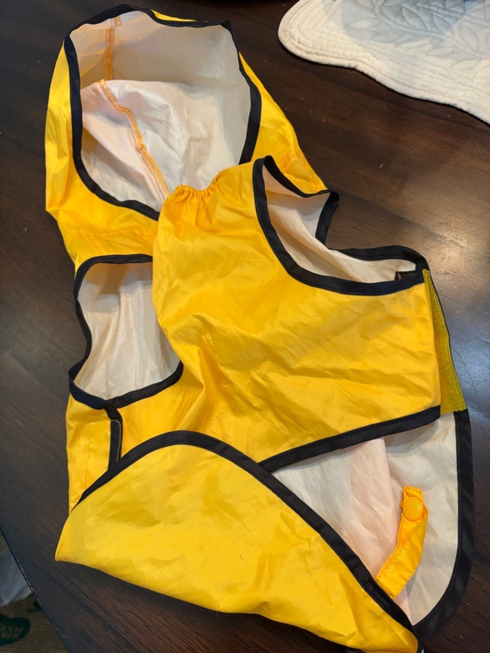 💛🐾Fashion Pet Yellow & Black Color block Dog Hoodie Raincoat Velcro & snaps